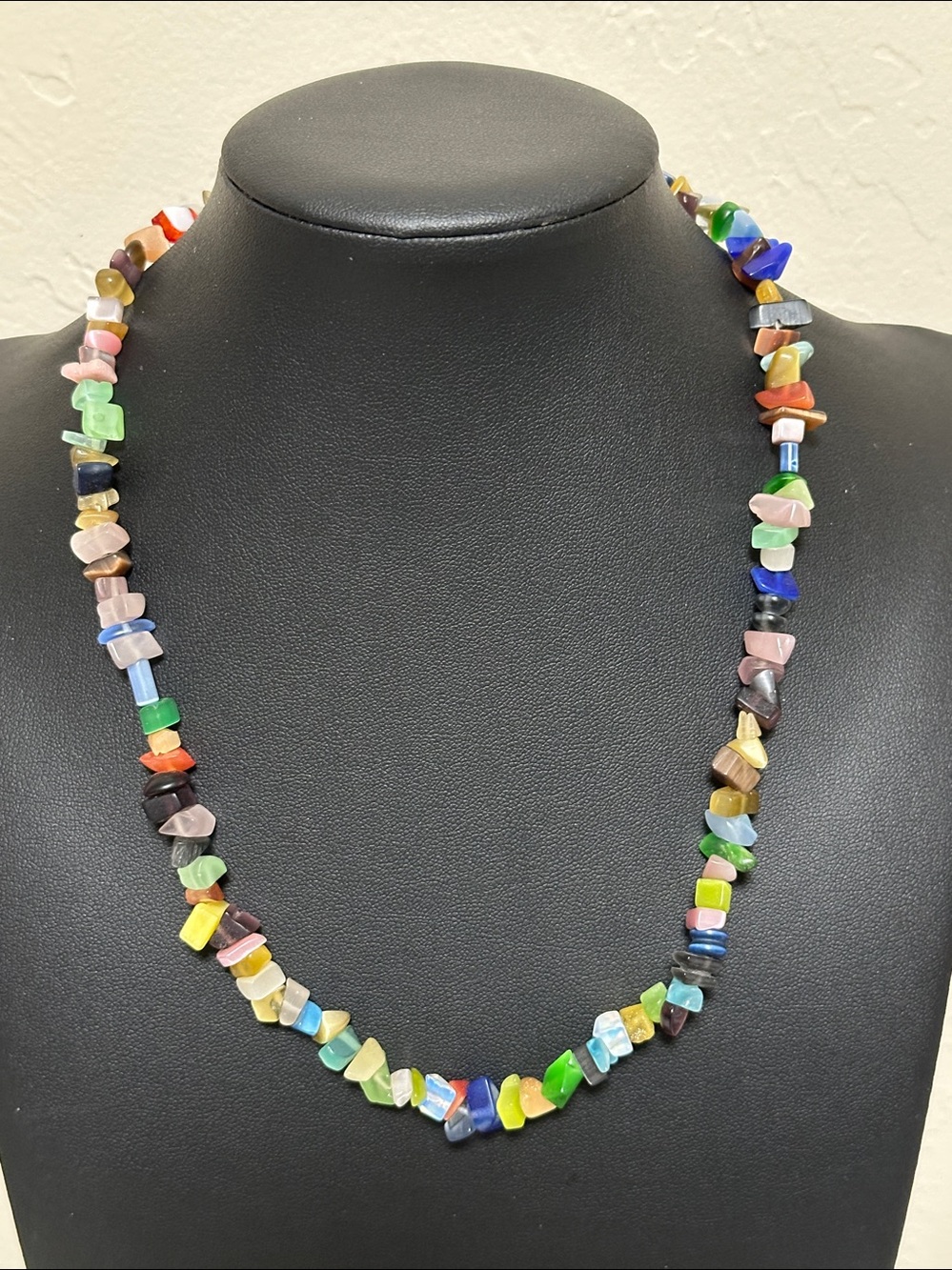 134.  Multicolor Glass Chip Necklace